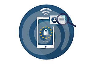 GDPR. Flat vector illustration. General Data Protection Regulation. Protection of personal information.