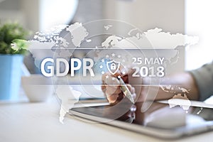 GDPR. General data protection regulation compliance, European information security law.