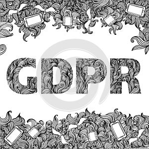 GDPR - General Data Protection Regulation doodle drawing