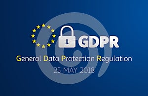 GDPR - General Data Protection Regulation. EU flag