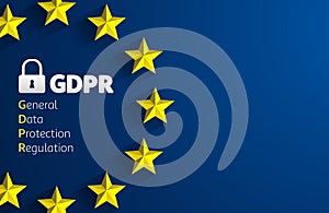 GDPR - General Data Protection Regulation. EU flag