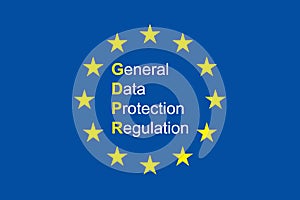 Gdpr general data protection regulation. Eu safeguard regulations and data encryption vector concept background