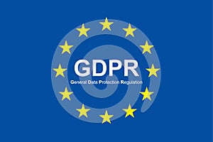 Gdpr general data protection regulation. Eu safeguard regulations and data encryption vector concept background