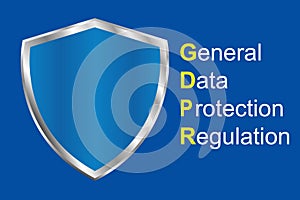 Gdpr general data protection regulation. Eu safeguard regulations and data encryption vector concept background