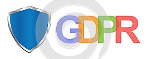 Gdpr general data protection regulation. Eu safeguard regulations and data encryption vector concept background