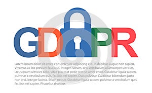 Gdpr general data protection regulation. Eu safeguard regulations and data encryption vector concept background