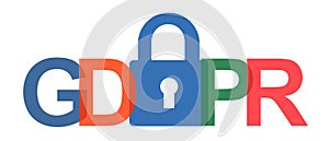 Gdpr general data protection regulation. Eu safeguard regulations and data encryption vector concept background
