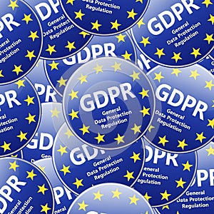 GDPR - General Data Protection Regulation. Multiple sign illustration