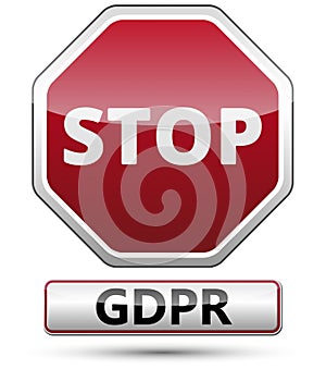 GDPR - General Data Protection Regulation. Traffic sign