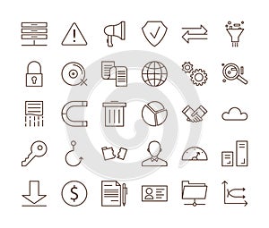 GDPR icons set.