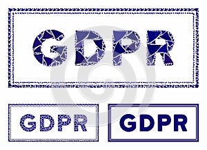 GDPR rectangle Composition Icon of Unequal Parts