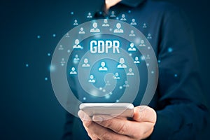 GDPR and smart phone concept