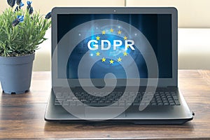 Gdpr text on computer screen