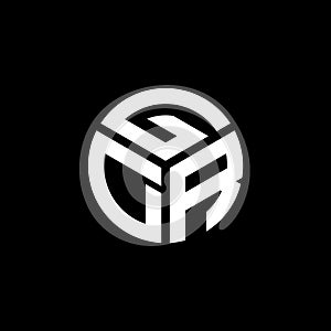 GDR letter logo design on black background. GDR creative initials letter logo concept. GDR letter design