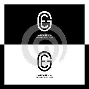 GE initial letter logo. Alphabet G and E pattern design monogram