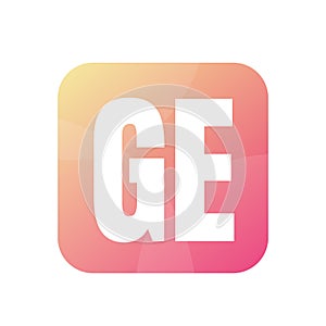 GE Letter Logo Design With Simple style