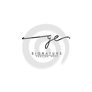 GE Signature Logo - Handwritten Vector Logo Template for GE Alphabet