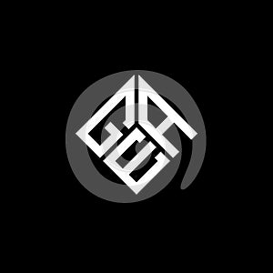 GEA letter logo design on black background. GEA creative initials letter logo concept. GEA letter design photo