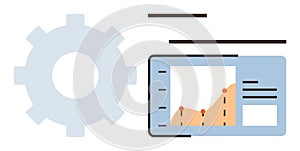 Data Analysis and Digital Optimization Concept with Chart and Gear Icon