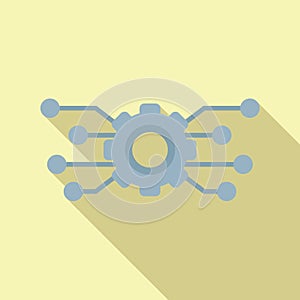 Gear api structure icon flat vector. Hosting server