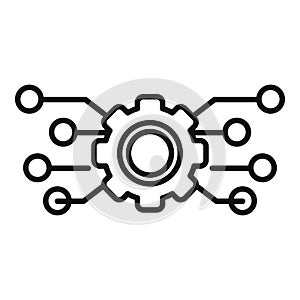 Gear api structure icon outline vector. Hosting server