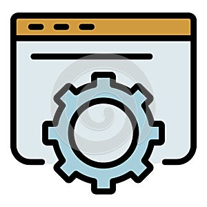 Gear application window icon color outline vector