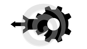 Gear with Arrow Icon, Process Flow Industrial Efficiency, vector design Generative AI