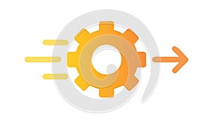 Gear and Arrow Icon: Process Optimization Workflow Progress, vector design Generative AI