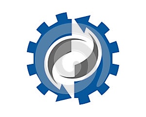 gear arrow logo icon template