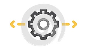 Gear Arrows Icon, Process Optimization, System Configuration, vector design Generative AI