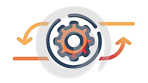 Gear with Arrows Process Cycle Icon, vector design Generative AI