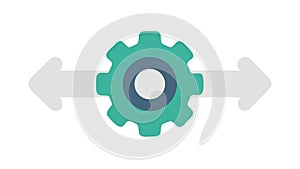Gear and Arrows Process Flow Flat Design UI UX Icon, vector design Generative AI