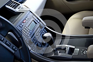 Gear and audio system in car