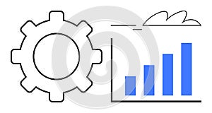 Gear and Bar Graph Representing Process Optimization and Growth