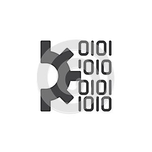 Gear and Binary code vector icon