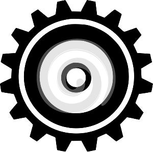 Gear - black and white vector illustration