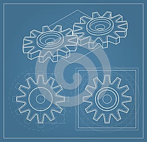 Gear on blueprint