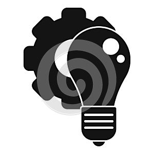 Gear bulb innovation icon, simple style