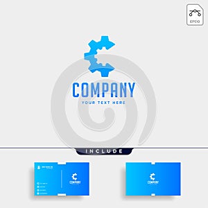 gear c logo engineering factory vector icon isolated