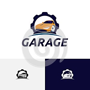 Gear Car Garage Repair Shop Auto Service Logo Template