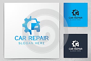 gear and car, repair logo Designs Inspiration Isolated on White Background