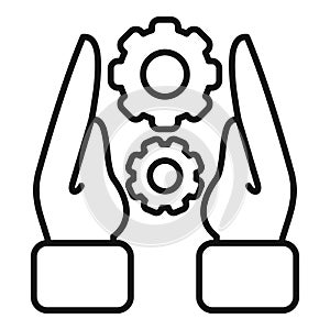 Gear care evidence icon outline vector. Mind business solution