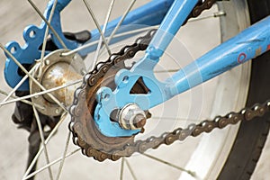 Gear and Chain on a Bicycle beginning to Rust