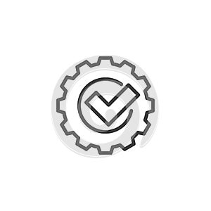 Gear with Checkmark line icon