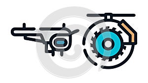 Gear Circuit Digital Engineering Automation Icon, vector design Generative AI