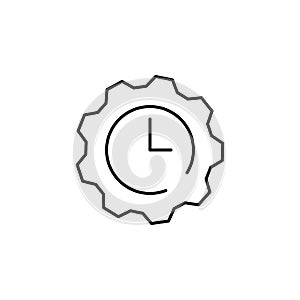 gear, clock, time icon. Element of business start up icon for mobile concept and web apps. Thin line gear, clock, time icon can be