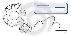 Gear and Cloud Design Representing Workflow, Innovation, and Technology Concepts