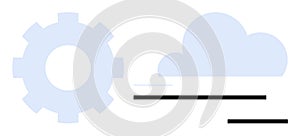 Gear and Cloud with Lines Representing Technology and Cloud Computing Integration