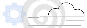 Gear and Cloud Connected by Lines Representing Cloud Technology and Process Automation