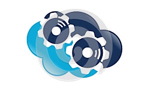 Gear Cloud Logo Design Template